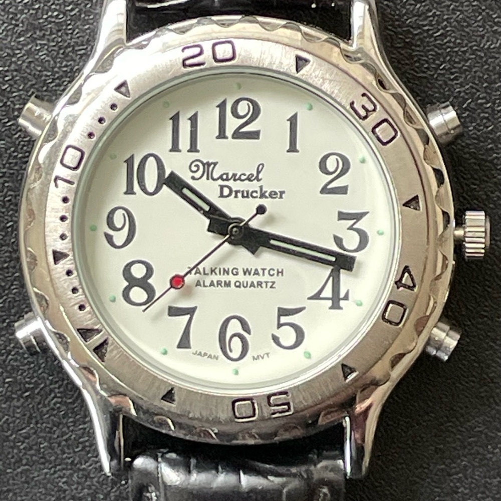 Marcel Drucker talking watch & alarm